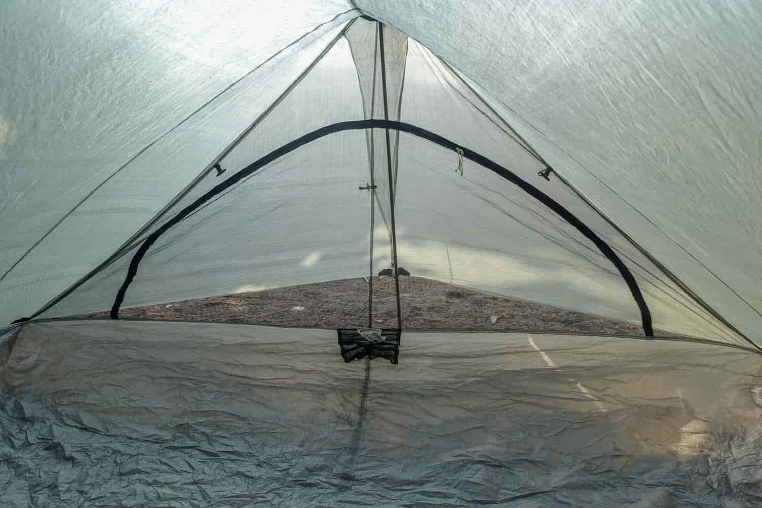the view of the storm door and vestibule and floor of the zpacks triplex