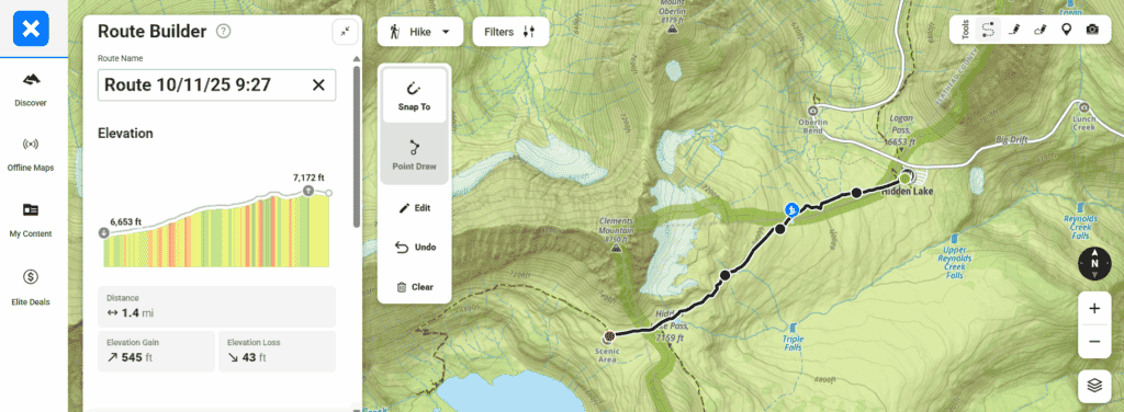 screenshot of onx mapping tool