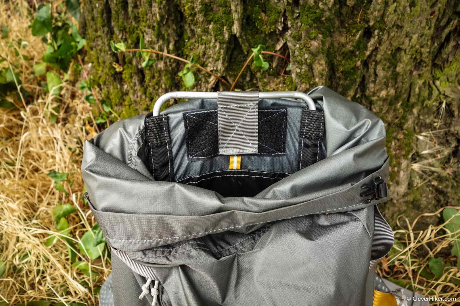 A view of the frame inside the Gossamer Gear Gorilla backpack