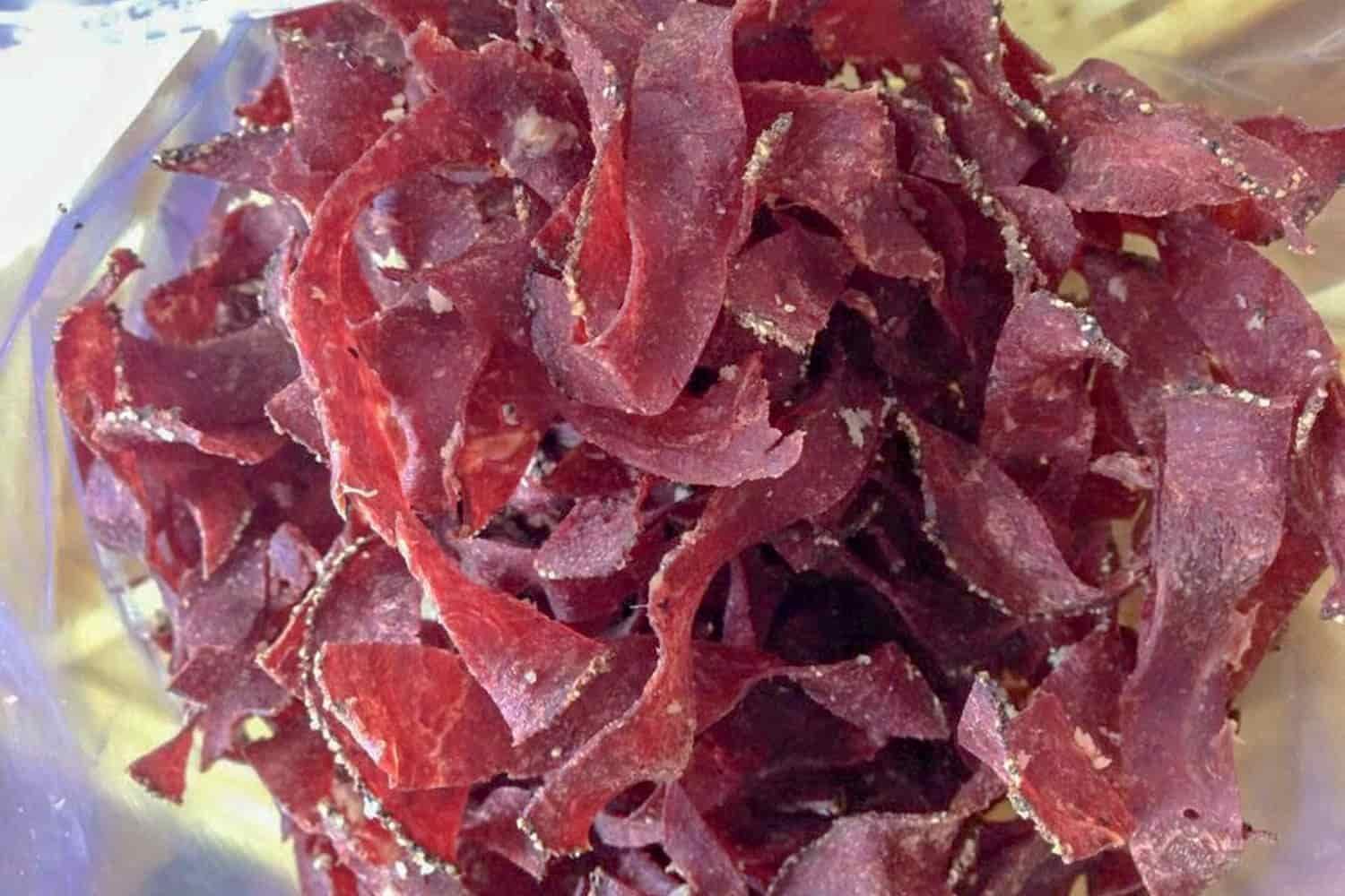 beef jerky pile