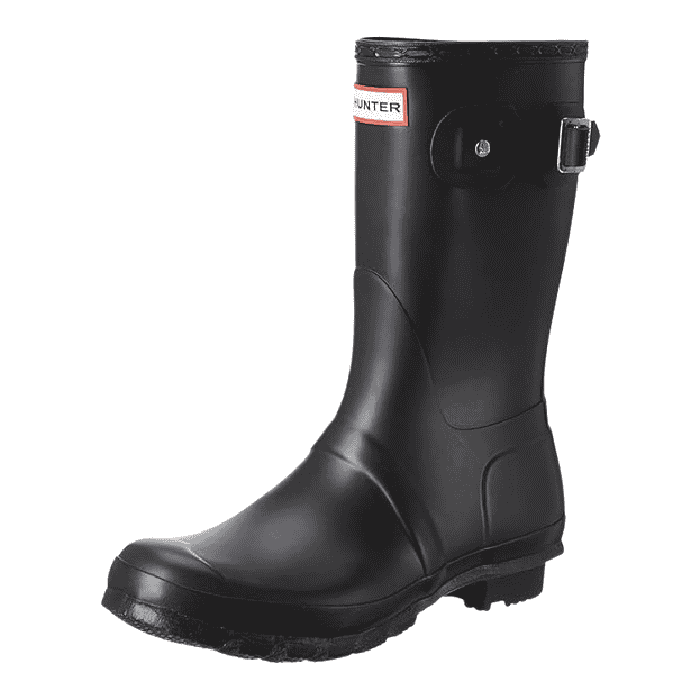 hunter women's orginal short rain boot stock image in black