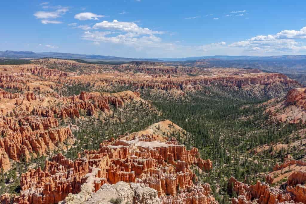 A majestic view of the red rock spires at Bryce Canyon National Park