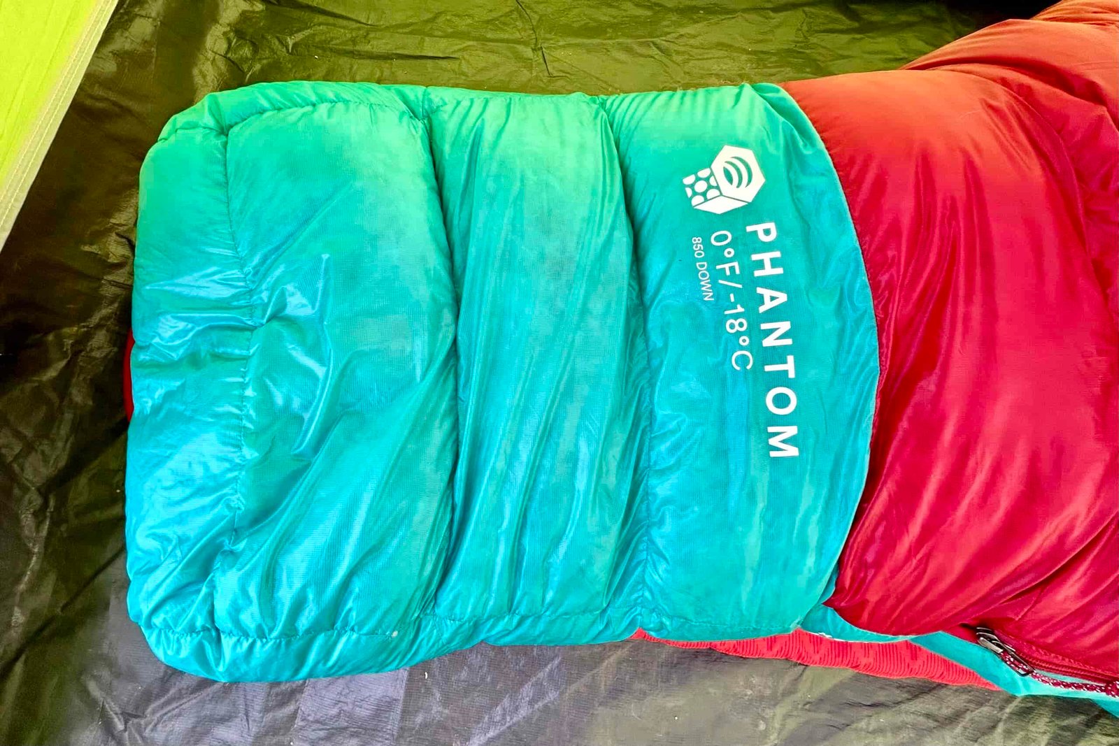 An up-close image of the footbox of a sleeping bag.