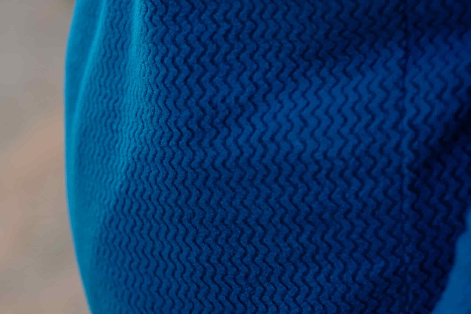 Close up shot of a fleece zig-zag pattern.