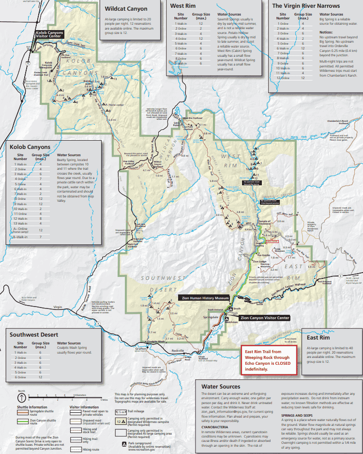 zion national park graphic map
