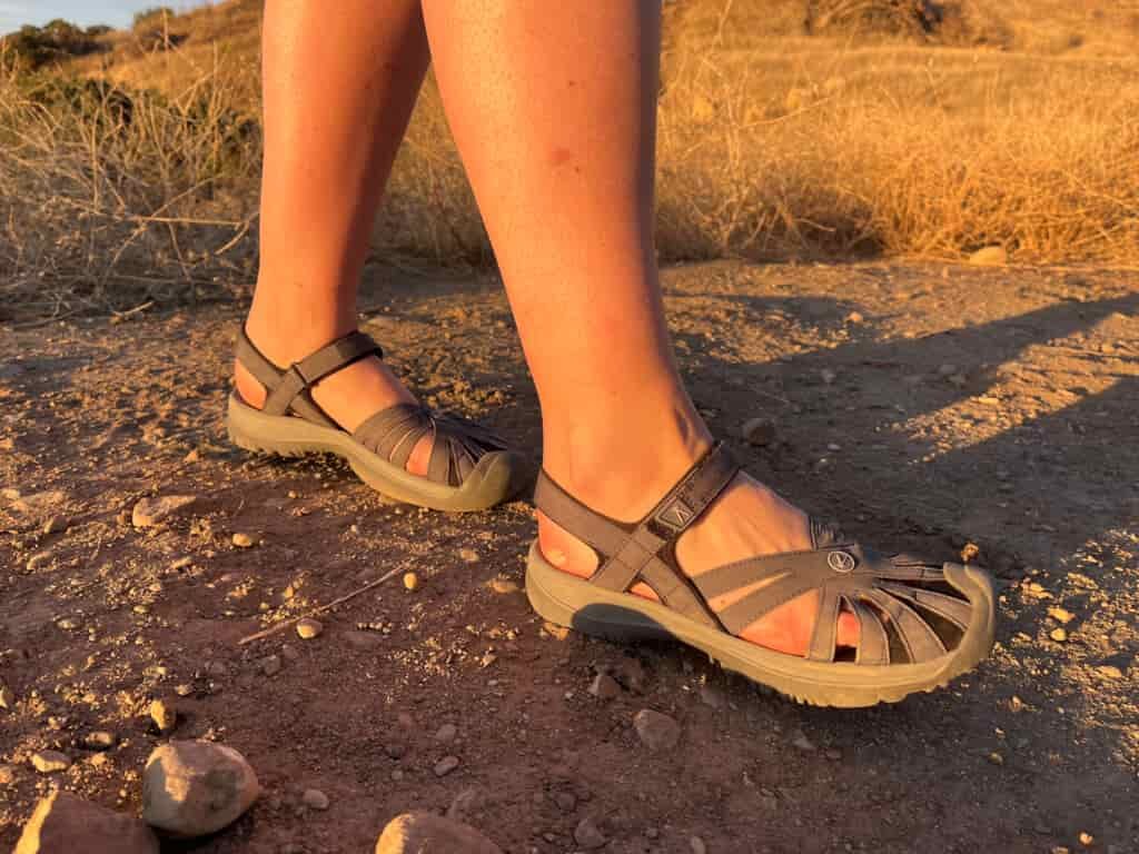 Our tester on a hike in the KEEN Rose sandals.