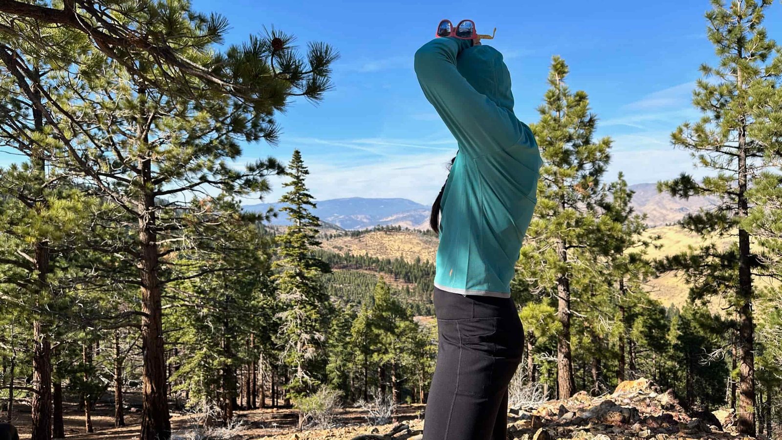 Hiker looking out into vista