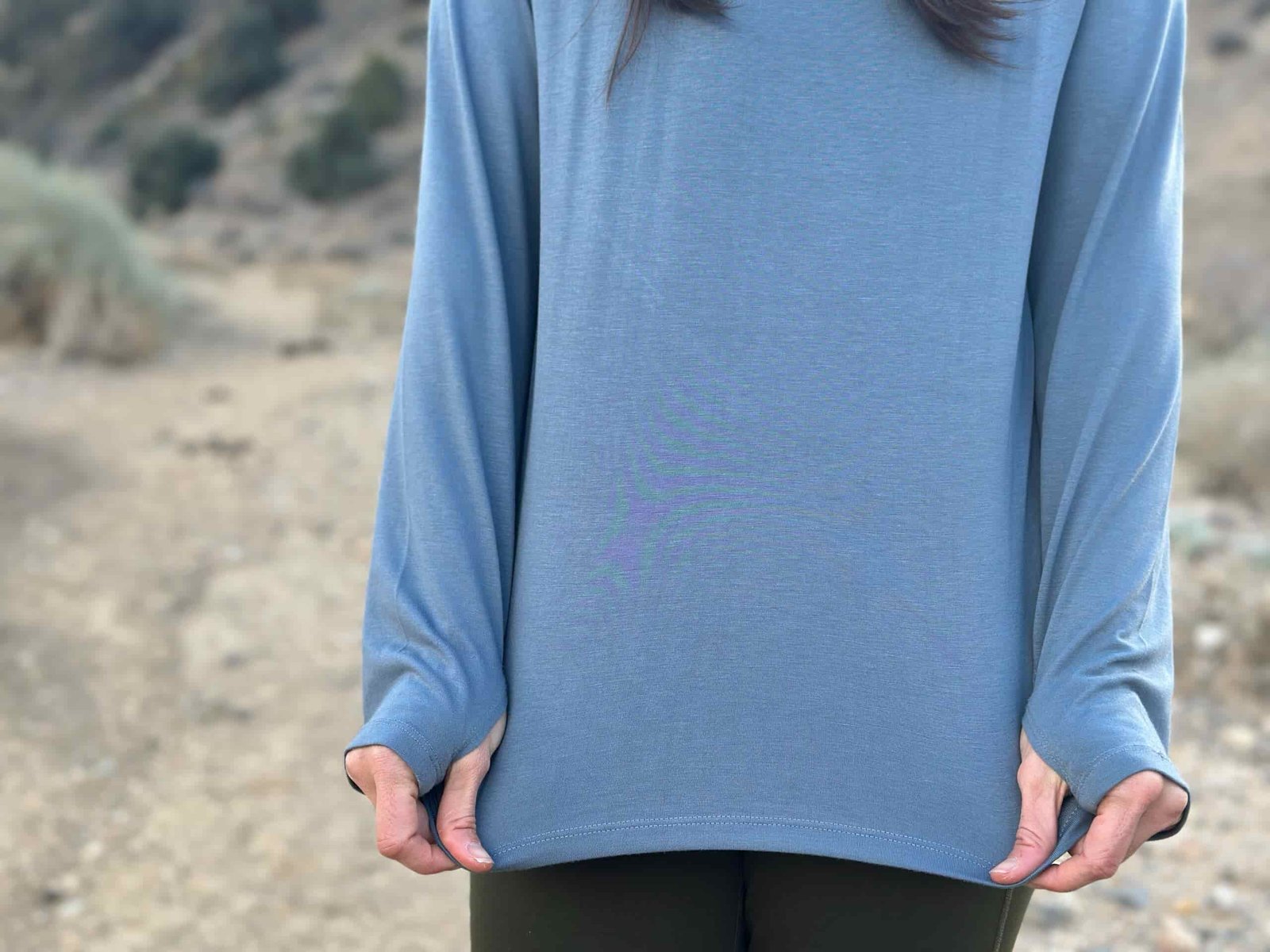 woman hiking in high desert