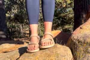 Our tester on a hike in the Teva Hurricane XLT2 hiking sandals.