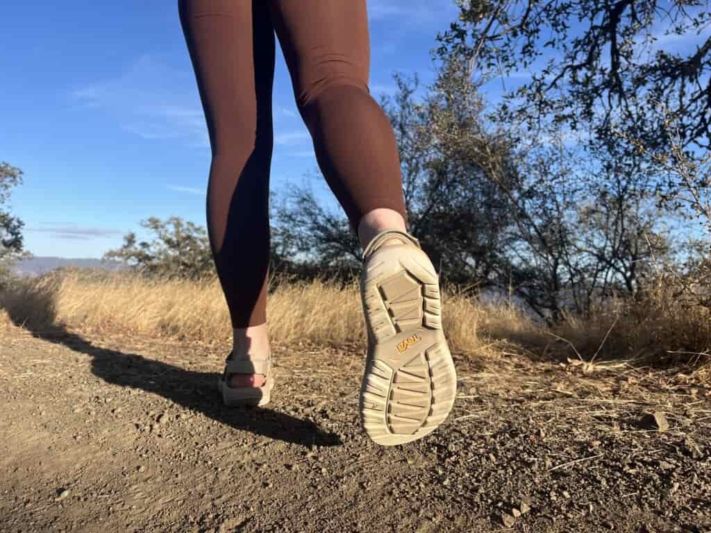 Our tester on a hike in the Teva Hurricane XLT2 hiking sandals.