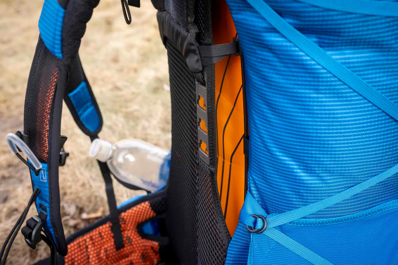 a side view of a backpack