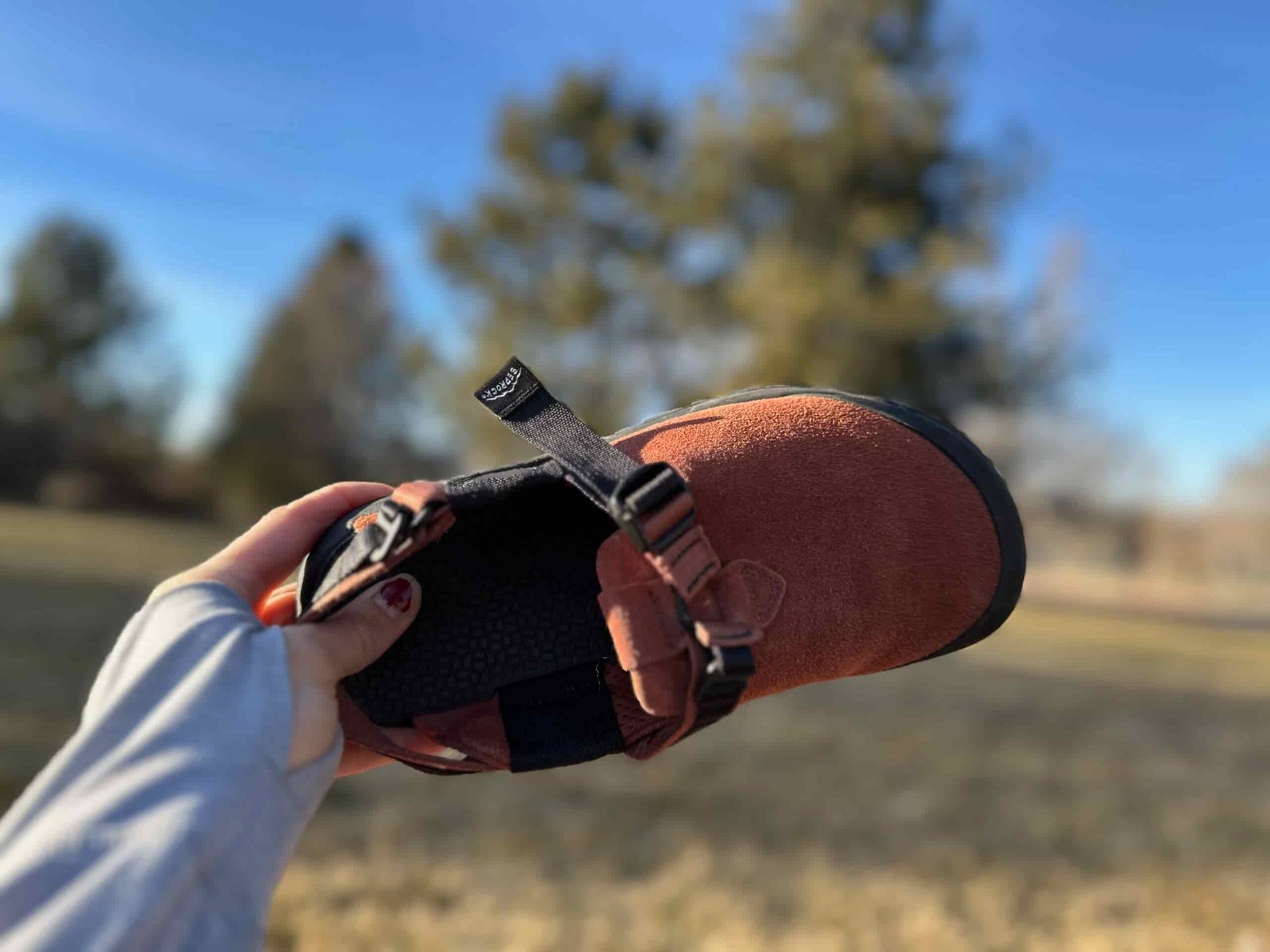 showing off the Bedrock Mountain Clog