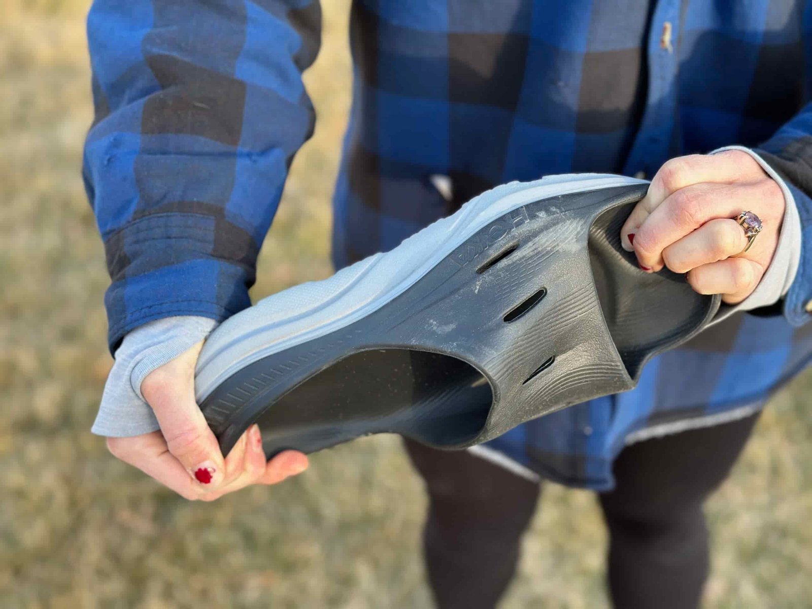 the twist test to show support in each shoe
