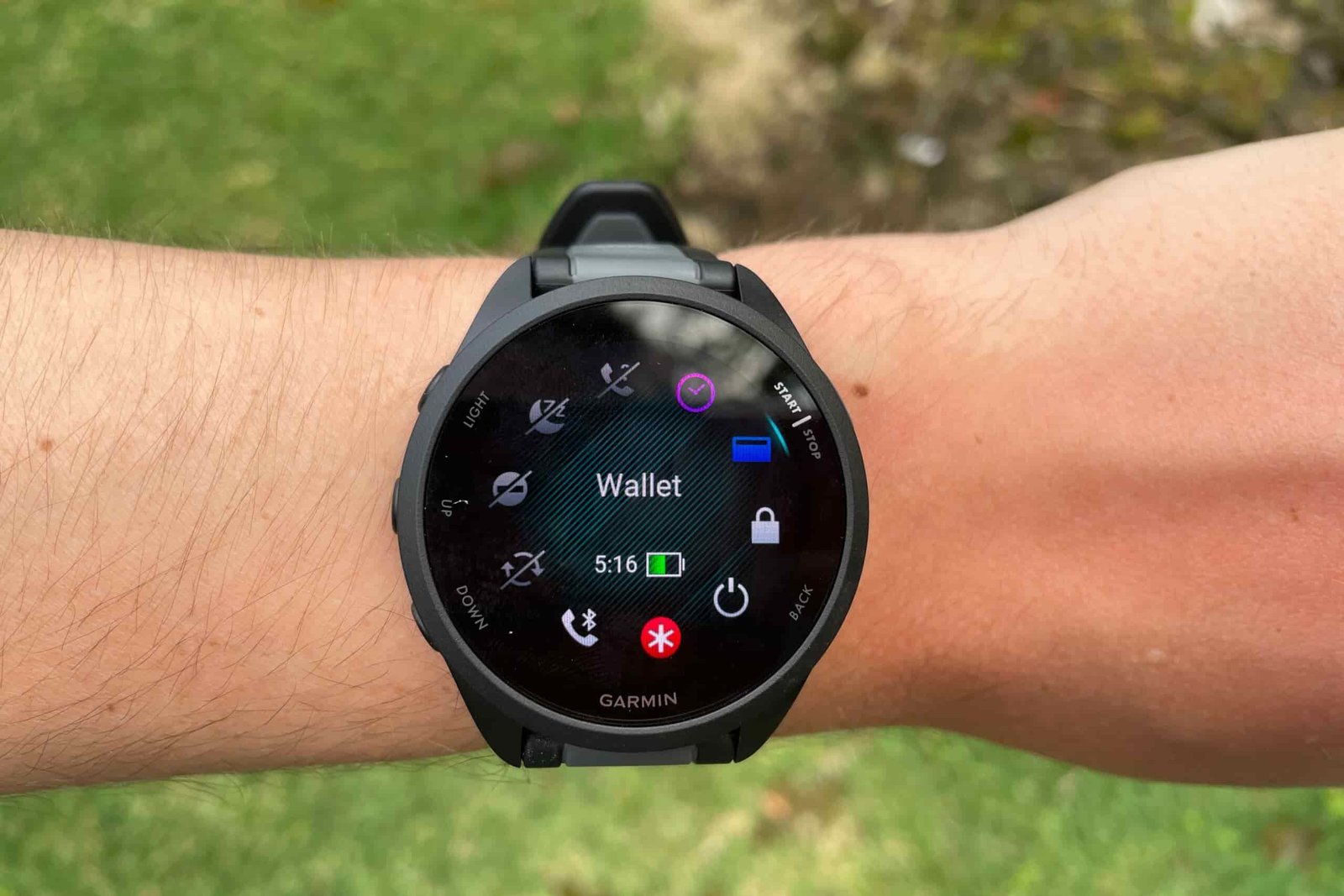 A watch face showing smartwatch features.