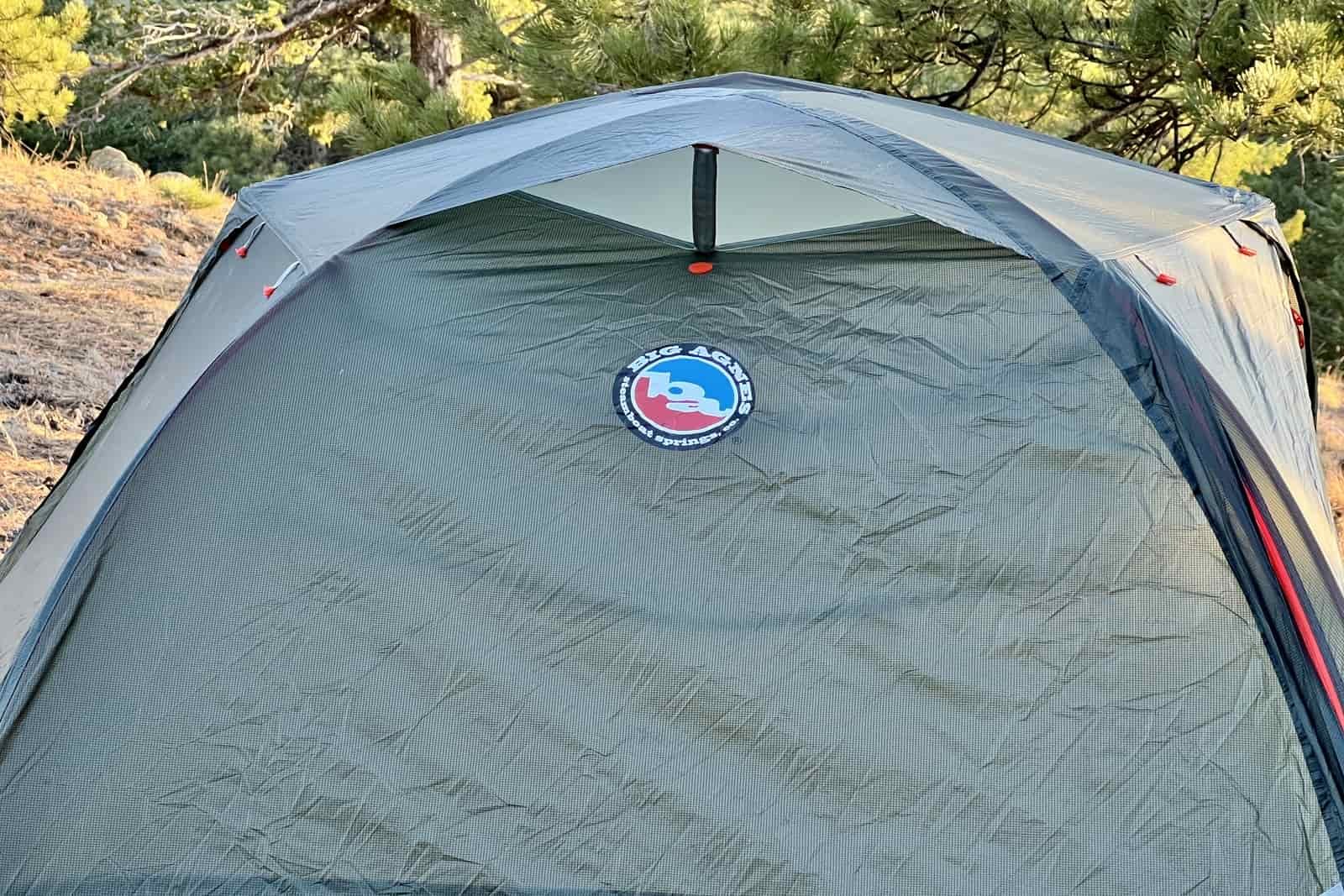 a close up of the ceiling vent on a big agnes tent