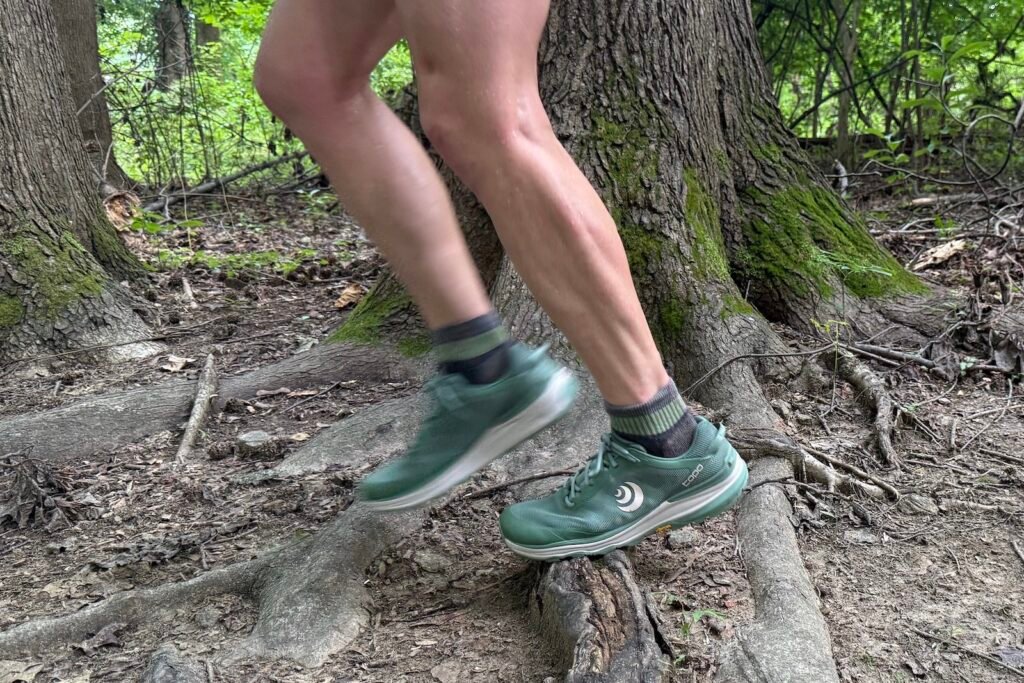close up of the Topo Athletic Traverse