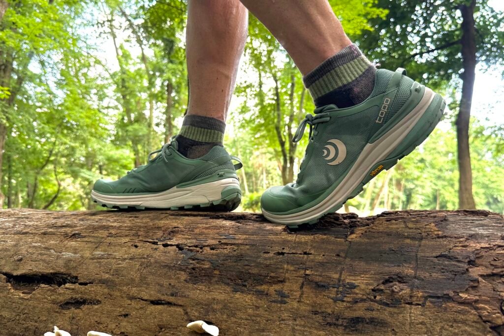 close up of the Topo Athletic Traverse