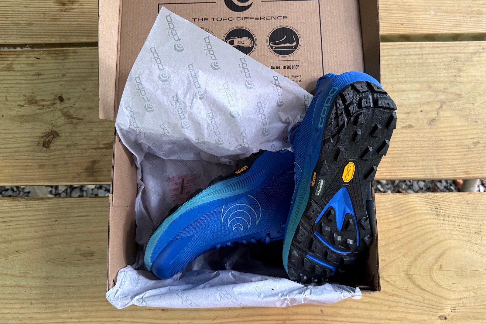 close up of the tread on the The Topo Athletic MTN Racer 4